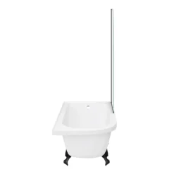 Appleby 1700 Roll Top Shower Bath With Matt Black Screen + Leg Set