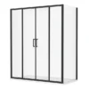 Toreno Matt Black 1400 X 800mm Double Sliding Door Shower Enclosure Without Tray -Bathroom Products Store blk148sdentd2