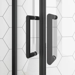 Toreno Matt Black 900 X 900mm Quadrant Shower Enclosure + Slate Effect Tray -Bathroom Products Store blk8qsesl d4