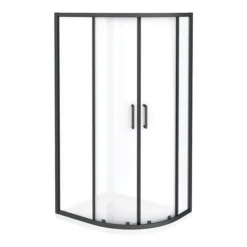 Toreno Matt Black 900 X 760mm Offset Quadrant Shower Enclosure -Bathroom Products Store blk976q2d d4