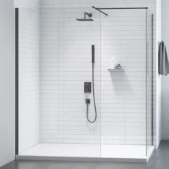 Merlyn Black Showerwall Wetroom Screen -Bathroom Products Store blksw800 d1