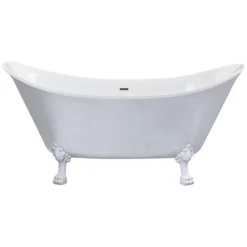 Heritage Lyddington Freestanding Acrylic Bath (1730 X 750mm) With Feet - Stainless Steel Effect -Bathroom Products Store blyfs00stl d3