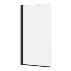 Bordo Single Ended Bath 1700 X 750mm With Matt Black Hinged Square Bath Screen -Bathroom Products Store brb17sq3mmb detail02