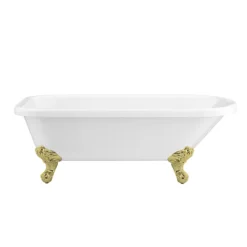 Bromley 1780 Single Ended Roll Top Bath + Brushed Brass Leg Set -Bathroom Products Store brom1780bb d1