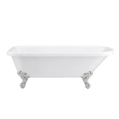 Bromley 1780 Single Ended Roll Top Bath + Chrome Leg Set -Bathroom Products Store bromley1780singleendedrolltopbathd1
