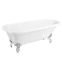 Bromley 1780 Single Ended Roll Top Bath + Chrome Leg Set -Bathroom Products Store bromley1780singleendedrolltopbathd2