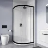 Crosswater 800 X 800mm Clear 6 Matt Black Quadrant Single Door Shower Enclosure -Bathroom Products Store caqsbc0900 d1 1