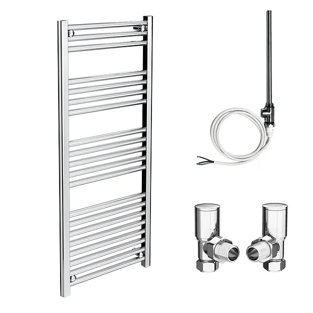 Diamond 500 X 1200mm Straight Heated Towel Rail (incl. Valves + Electric Heating Kit) 4 Diamond 500 X 1200mm Straight Heated Towel Rail (incl. Valves + Electric Heating Kit) - Image 2