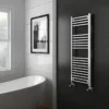 Diamond Heated Towel Rail - W400 X H1200mm - Chrome - Straight -Bathroom Products Store col012chrometowelraildetail1