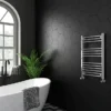 Diamond Curved Heated Towel Rail - W500 X H800mm - Chrome -Bathroom Products Store col028d1