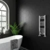 Diamond Curved Heated Towel Rail - W300 X H800mm - Chrome -Bathroom Products Store col030 n d1
