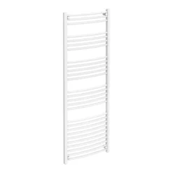 Diamond Curved Heated Towel Rail - W600 X H1600mm - White