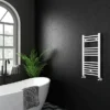 Diamond Heated Towel Rail - W400 X H800mm - White - Straight -Bathroom Products Store col055 d1