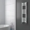 Diamond Heated Towel Rail - W300 X H1000mm - White - Straight -Bathroom Products Store col062diamondheatedtowelrail