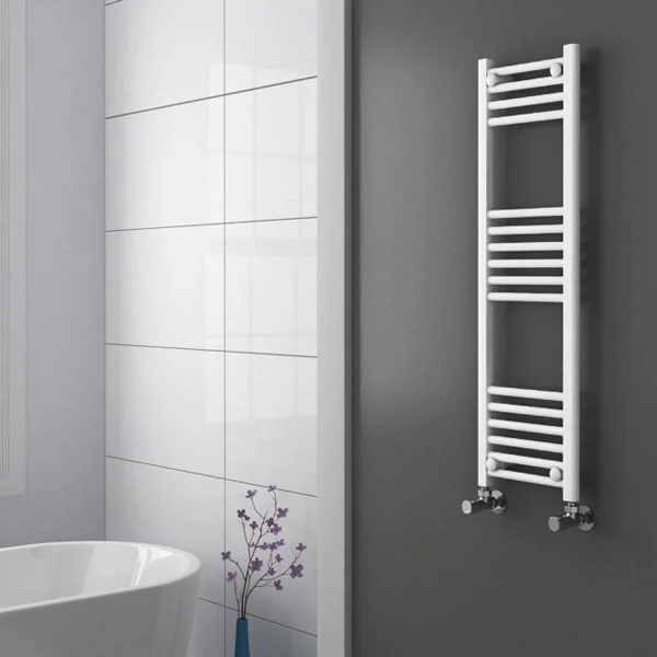 Diamond Heated Towel Rail - W300 X H1000mm - White - Straight 3 Diamond Heated Towel Rail - W300 X H1000mm - White - Straight