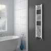 Diamond Curved Heated Towel Rail - W300 X H1200mm - White -Bathroom Products Store col072lifestyle