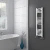 Diamond Curved Heated Towel Rail - W300 X H1000mm - White 2 Diamond Curved Heated Towel Rail - W300 X H1000mm - White -Bathroom Products Store col073 n d1