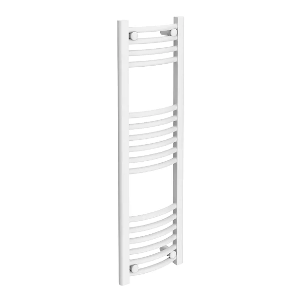 Diamond Curved Heated Towel Rail - W300 X H1000mm - White 4 Diamond Curved Heated Towel Rail - W300 X H1000mm - White - Image 2