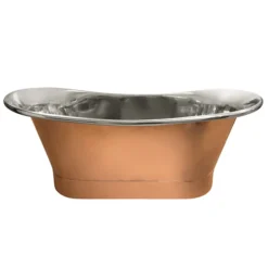 Trafalgar Copper 1700 X 710mm Double Ended Slipper Roll Top Bath Tub (Nickel Inside) -Bathroom Products Store copd317 d1