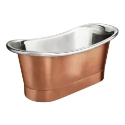 Trafalgar Copper 1700 X 710mm Double Ended Slipper Roll Top Bath Tub (Nickel Inside) -Bathroom Products Store copd317 d2