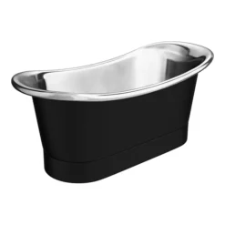 Trafalgar Matt Black 1700 X 710mm Double Ended Slipper Roll Top Bath Tub (Nickel Inside) -Bathroom Products Store copd517 n d3