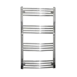 Reina Capo H1600 X W400mm Chrome Curved Electric Towel Rail - ON/OFF Element