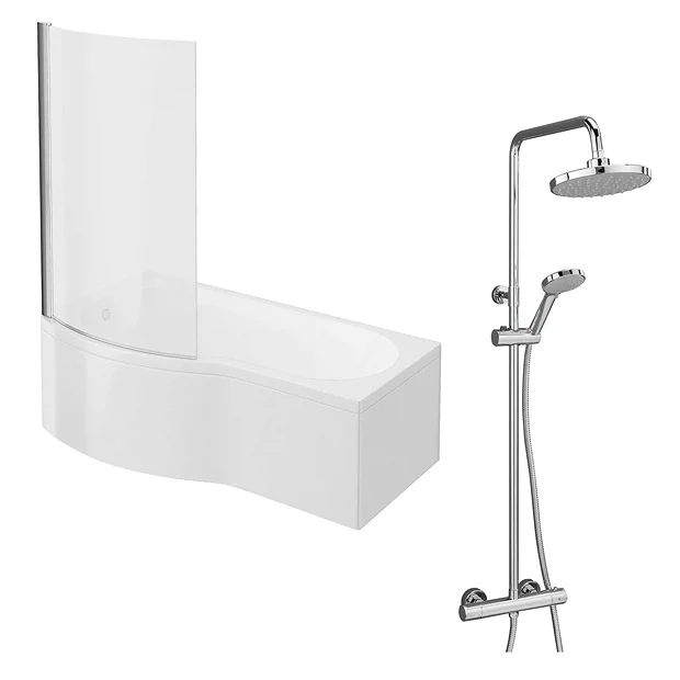 Cruze Shower Bath + Exposed Shower Pack (1700 B Shaped With Screen + Panel) 4 Cruze Shower Bath + Exposed Shower Pack (1700 B Shaped With Screen + Panel) - Image 2
