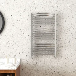 Cruze Curved Heated Towel Rail - W504mm X H850mm- Chrome
