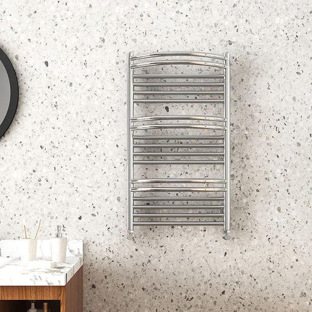 Cruze Curved Heated Towel Rail - W504mm X H850mm- Chrome 3 Cruze Curved Heated Towel Rail - W504mm X H850mm- Chrome