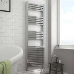 Cube 500 X 1420mm Heated Towel Rail (incl. Valves + Electric Heating Kit) -Bathroom Products Store cube500x1600mmheatedtowelrailincvalveselectricheatingkitnd1