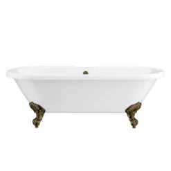 Duke 1695 Double Ended Roll Top Bath + Antique Brass Leg Set -Bathroom Products Store duke1695ab d1