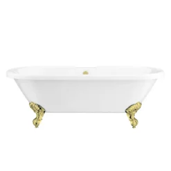 Duke 1695 Double Ended Roll Top Bath + Brushed Brass Leg Set -Bathroom Products Store duke1695bb d1