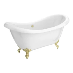 Earl 1750 Double Ended Roll Top Slipper Bath + Brushed Brass Leg Set 10 Earl 1750 Double Ended Roll Top Slipper Bath + Brushed Brass Leg Set -Bathroom Products Store earl1750bb d1a