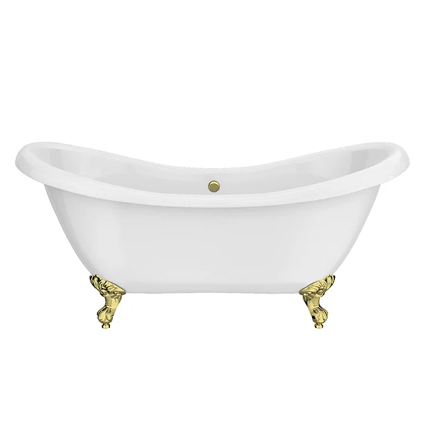 Earl 1750 Double Ended Roll Top Slipper Bath + Brushed Brass Leg Set 7 Earl 1750 Double Ended Roll Top Slipper Bath + Brushed Brass Leg Set - Image 5