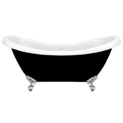 Earl Black 1750 Double Ended Roll Top Slipper Bath W. Ball + Claw Leg Set -Bathroom Products Store earlblack1750doubleendedslipperbathd1