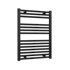 Reina Diva H800 X W600mm Black Flat Electric Towel Rail - ON/OFF Element