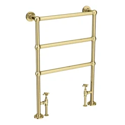 Hamilton Traditional Vintage Gold Floor Mounted Towel Rail (966 X 673mm)