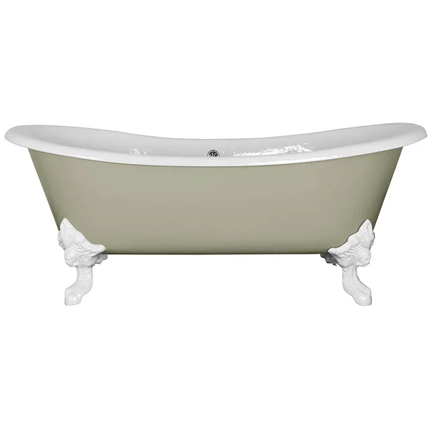 Hurlingham Belvoir 0TH Cast Iron Roll Top Bath (1840x780mm) With White Feet 4 Hurlingham Belvoir 0TH Cast Iron Roll Top Bath (1840x780mm) With White Feet - Image 2