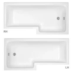 Milan L-Shaped Shower Bath 1600mm (inc. Hinged Screen + Acrylic Panel) -Bathroom Products Store l1600fs detail1