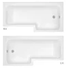Milan Shower Bath - 1700mm L Shaped With Double Hinged Screen + Panel -Bathroom Products Store l1700dhs detail1