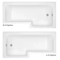 Milan Shower Bath - 1700mm L Shaped With Screen + Panel -Bathroom Products Store l1700fsnd1