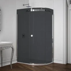 Merlyn 10 Series 1200 X 900mm RH Smoked Black Glass 1 Door Offset Quadrant Enclosure