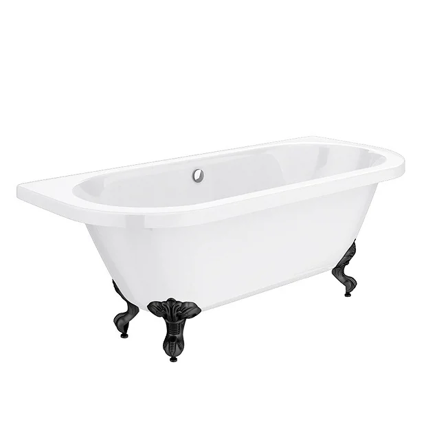 Admiral 1685 Back To Wall Roll Top Bath + Matt Black Leg Set 6 Admiral 1685 Back To Wall Roll Top Bath + Matt Black Leg Set - Image 4