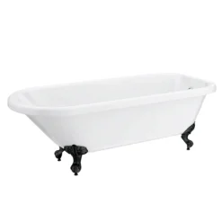 Bromley 1780 Single Ended Roll Top Bath + Matt Black Leg Set -Bathroom Products Store mbbrom1780b detail1