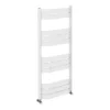 Milan Bow-Fronted White 1200 X 550 Designer Flat Panel Heated Towel Rail -Bathroom Products Store mbtr125w4 d3