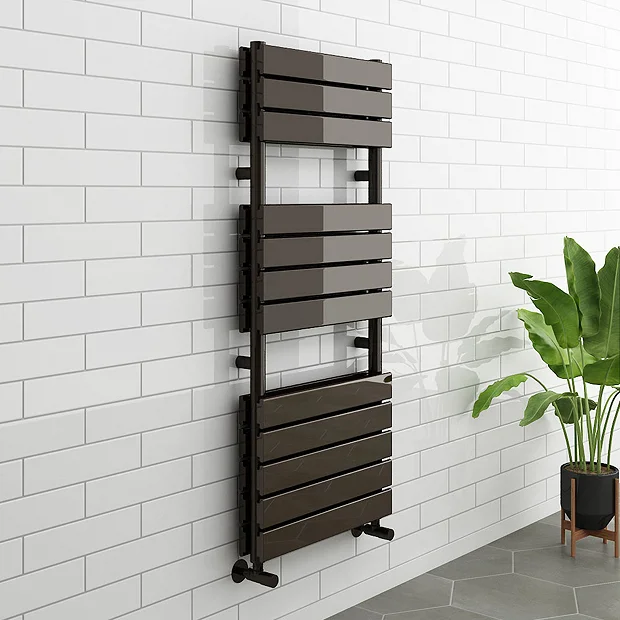 Milan Black Nickel 1200 X 500mm Double Panel Heated Towel Rail 4 Milan Black Nickel 1200 X 500mm Double Panel Heated Towel Rail - Image 2