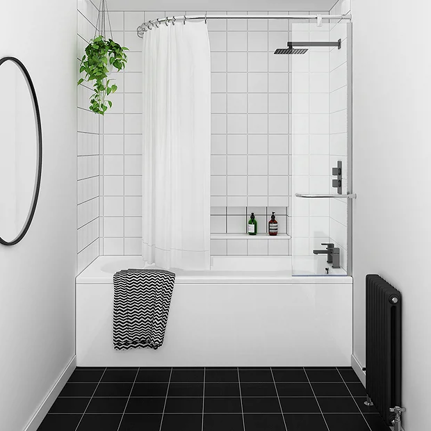 Montreal Round Single Ended Bath With Curtain Rail Bath Screen 4 Montreal Round Single Ended Bath With Curtain Rail Bath Screen - Image 2