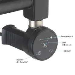 Crosswater MPRO 480 X 1140mm Electric Only Towel Rail - Matt Black -Bathroom Products Store mp48x1140felec d1 3