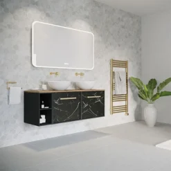 Crosswater MPRO 480 X 1140mm Electric Only Towel Rail - Brushed Brass Effect