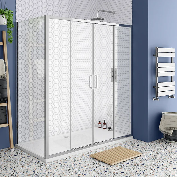 Monza 1700 X 800mm Double Sliding Door Shower Enclosure + Pearlstone Tray 4 Monza 1700 X 800mm Double Sliding Door Shower Enclosure + Pearlstone Tray - Image 2